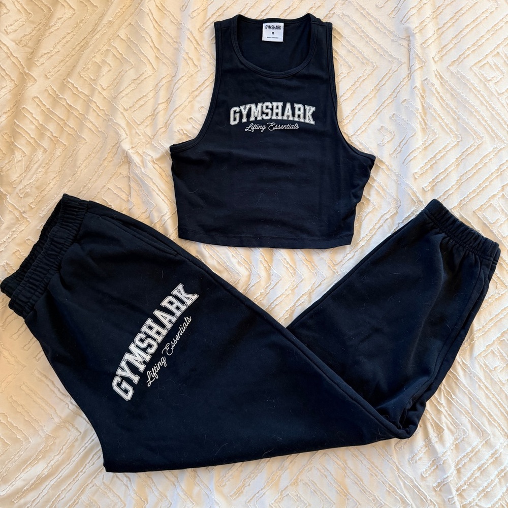 Gymshark Black Tank Top & Jogger Set
